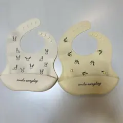 お食事エプロン レモン・ウサギデザイン 2枚セット