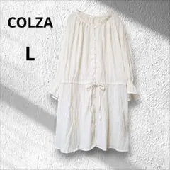 ハニーズ/COLZA　チュニック　ワンピース　ウエストリボン　アイボリー　L