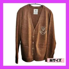カーディガン　M　ブラウン　茶　ポケット付き　ワンポイント　レディース　スクール