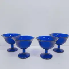 タキナミグラス 昭和レトロ ガラス デザートカップ 5色セット サンデー