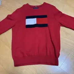 TOMMY HILFIGER レッド ニットセーター M