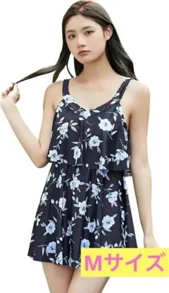 水着 レディース ワンピース 体型カバー オールインワン 花柄 M