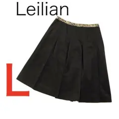 H2699◾️レリアン　ゴールドラメ×サテン ボックスプリーツ膝下丈スカート