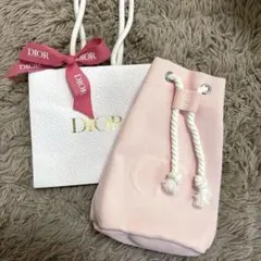 DIOR ノベルティ ピンク キャンバス 巾着 ポーチ 新品未使用 おまけ付き