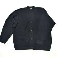 GU 黒 Vネック カーディガン 前面ポケット付き XXL