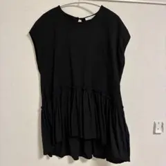 ブラック ノースリーブ フリルチュニックのサムネイル