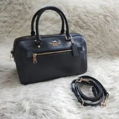 コーチ ローアンサッチェル 2wayショルダーバッグ レザーブラック