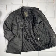 ヴィンテージ レザーコート ブラック キルティング 牛革 本革 L