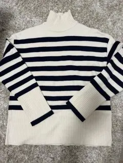 zara ザラ ボーダータートルニット 新品