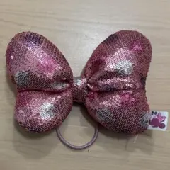 ディズニー ミニー ヘアゴム スパンコール リボン