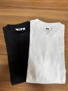 UNIQLO U エアリズムコットンクルーネックTシャツ ホワイト ブラック M