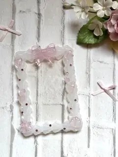 ホイップデコ 硬質トレカケース ホワイト×ピンク シンプル