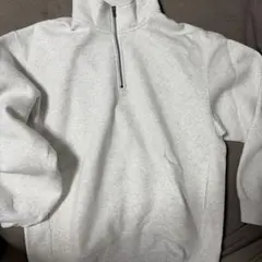 ハーフジップ スウェット ライトグレー