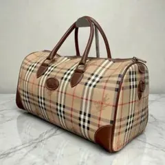 バーバリー　2way ボストンバッグ　ノバチェック　シャドーホースロゴ　オールド