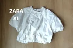ZARA ホワイト 半袖 トップス パフスリーブ