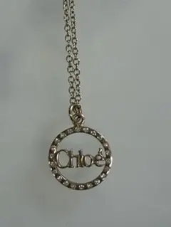 美品　Chloe クロエ　ロゴ　ラインストーン　ゴールド　ネックレスのサムネイル
