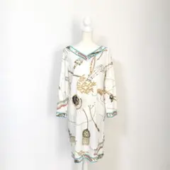 ⚫︎LEONARD ⚫︎花柄トリム 半袖ワンピース クリーム - メルカリ
