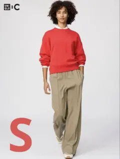 【美品】UNIQLO C ユニクロシー　イージーワイドパンツ　ベージュ　S
