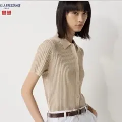 UNIQLO INES リブポロカーディガン（半袖） イネス
