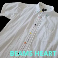 BEAMS HEART マルチカラーボタン 半袖シャツ ホワイト Mのサムネイル