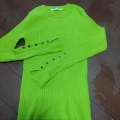 style zampa 蛍光グリーン セーター M