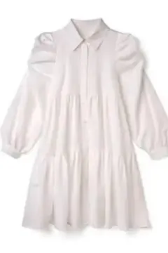 【GRL】パワショルティアードシャツワンピース iz289