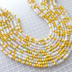 ボタンカットガラス　6×5mm ✽ 10 連　　まとめ売り　no.146
