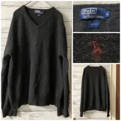 Polo by RalphLauren　Vネックニット　ウール100%古着屋購入のサムネイル
