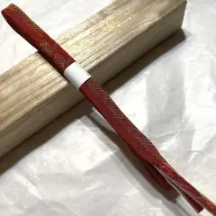 着物-夏帯締め114 【正絹】新品未使用 朱赤×金彩 涼やか組紐 華やか上品