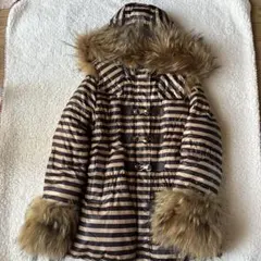 ダウン　ボーダー　フード　ラクーン　サイズ38