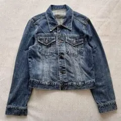 デニムジャケット(M)ジージャン　定番　ベーシック　大人カジュアル　フェミニン