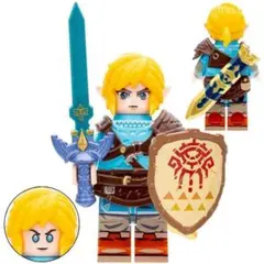レゴ互換 ゼルダの伝説 リンク ミニフィグ 青