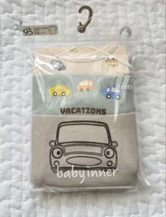 【新品】95 ベビー半袖肌着3枚組 車