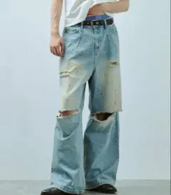 CAMPHOR WOOD ダメージバギーデニム Mサイズ