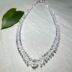 超美品★天然白水晶ネックレス★多面カット