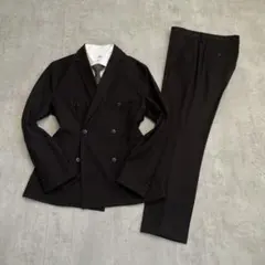 ダブルブレスト　スーツセットアップ　3B ストライプ ブラック　モード　結婚式