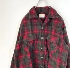 60s Towncraft オープンカラーシャツ　オンブレ　チェック