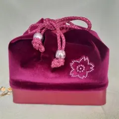 和装用バッグ ワインレッド ベルベット