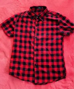 半袖チェックシャツ 送料無料24時間以内発送