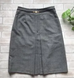 COMME ÇA ISM 千鳥格子　膝丈　スカート　黒白　チェック　Mサイズ