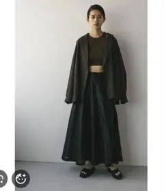 STYLEMIXER グロッシーロングスカート　黒のサムネイル