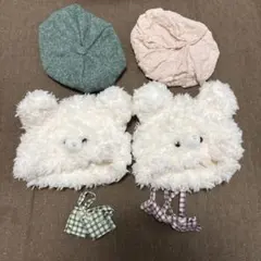 ぬい服　16cm コスチューム　サロペット　ベレー帽　帽子　ぬいぐるみ