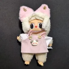 15〜17cmラブブ服 ぬいぐるみ用 服 ピンクわんこ