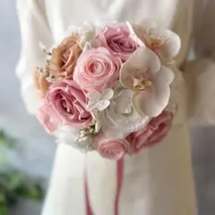 大人可愛いピンクラウンドブーケ☆ブートニア