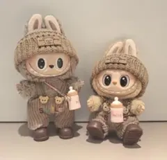 可愛い♡ラブブ服　labubu ぬいぐるみ着　おしゃれ　着せ替え服　4点セット