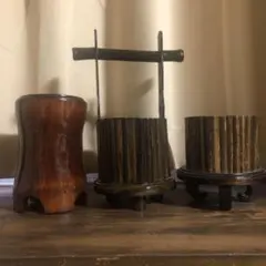 木製 円筒形 インテリア小物