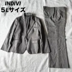 INDIVI インディヴィ セットアップ パンツスーツ グレー ５L 日本製のサムネイル