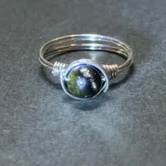 WR778S 天然石 パワーストーン ワイヤーリング モスアクアマリン