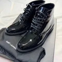 正規美 サンローランパリ レースアップブーツ 黒 39/ 24.5~25 YSL