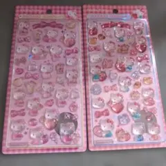 【正規品】ハローキティ　ピンク　赤　ボンボンドロップシール 2シートセット